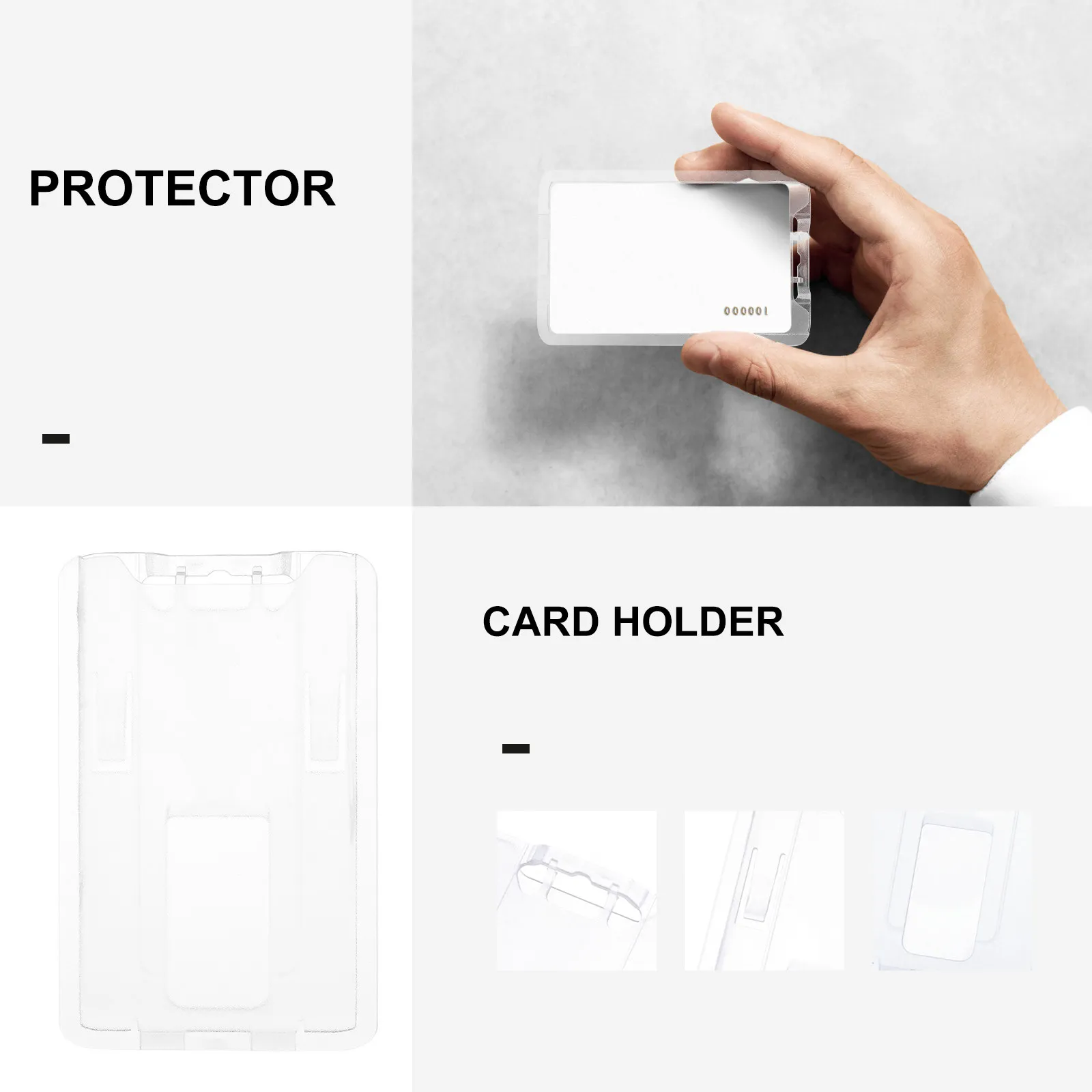 

Держатель для визитных карточек, 10 шт., прозрачный пластиковый чехол для бейджей с дренажными отверстиями для безопасного сухого хранения кредитных карт и других документов.