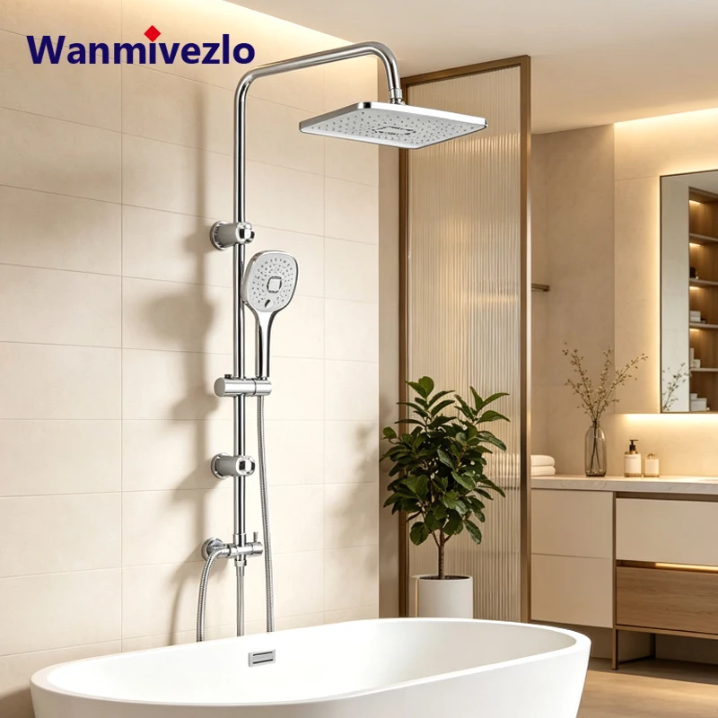 Badezimmer-Duscharmatur-Set Wandmontierte Duschsäule mit Regendusche und Mischbatterie