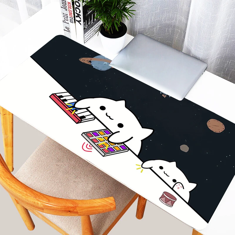 

Mouse Pad Laptop Accessories Gamer Rug Cartoon Cat Keyboard Pad Black And White Kawaii Desk Mat Office Carpet Gaming Mouse Mats