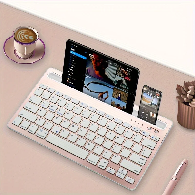 Wireless Keyboard, Ultra-thin Silent Multi-Device, Dual channel three systems, device free switching