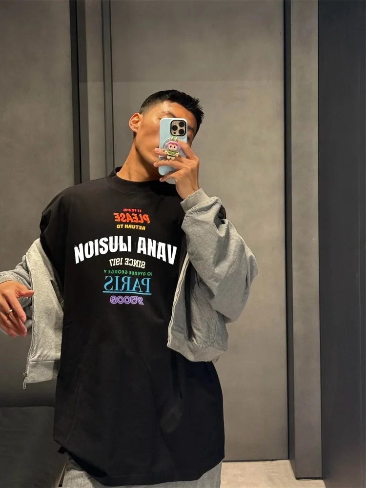 

Футболка Rainbow Adient VANA ILUSION с вышитыми буквами, дышащая, из хлопка, для повседневной носки, для пар