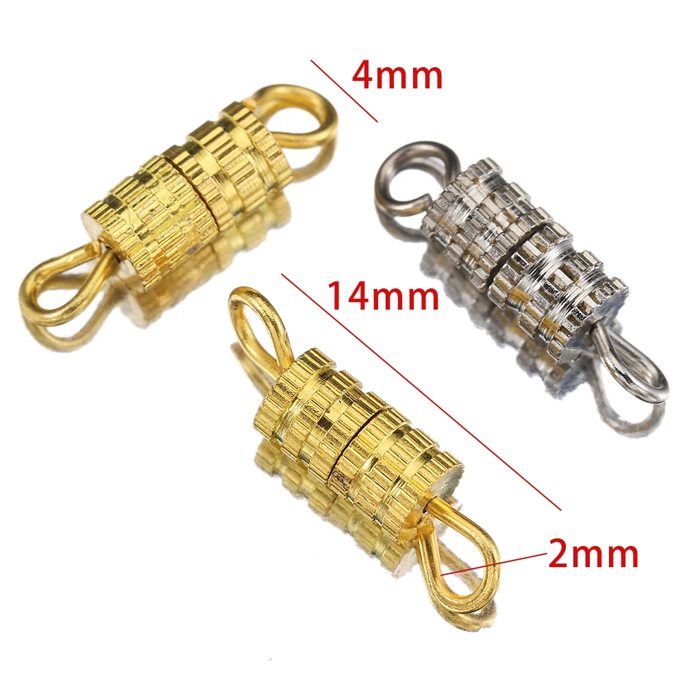 20pcs 4x14mm Bracelet Connectors Screw Twist Clasps Cord Rope Wire End Caps for DIY Jewelry Making Necklace Findings