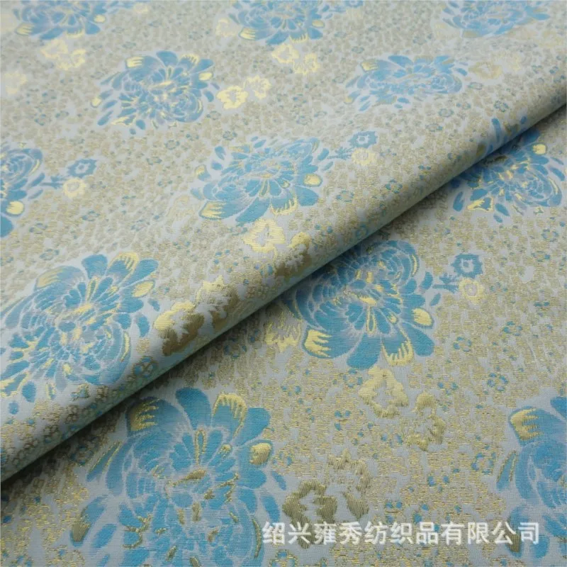 New Chinese-style brocade imitation human silk waistcoat jacquard fabric yarn-dyed cheongsam women's clothing style
