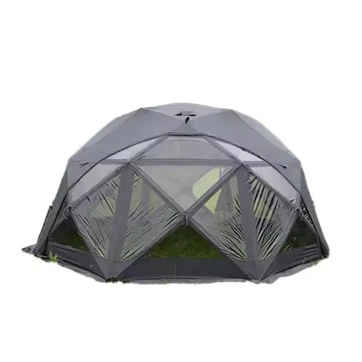 Afbeelding 3: Luxe Ronde Hotel Outdoor Canvas Octagon 6-8 Personen Verdikte Camping Glamping Ball Tent voor Familie