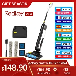 Redkey W12 SE Sem Fio Wet Dry Aspirador Multi-Superfície Inteligente Sem Fio Aspirador de Piso Auto-Limpeza e Secagem Doméstica