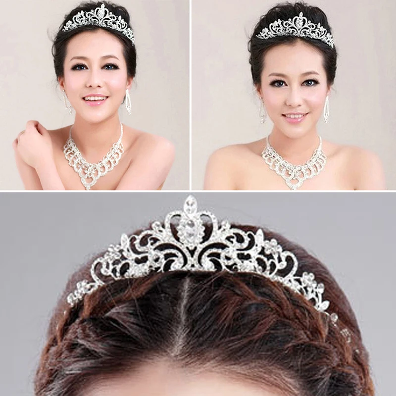 Elegant Luxurious Diamante Rhinestone Crown Wedding Party Bride Gift New