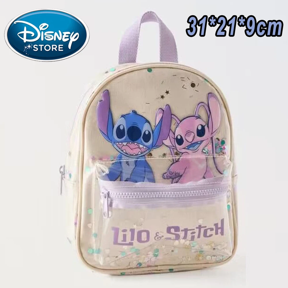 New Disney Plush Backpack Ins Japanese Blue Stitch Funny Cartoon Large-Capacity Student Backpack Kindergarten Bag Child Gift