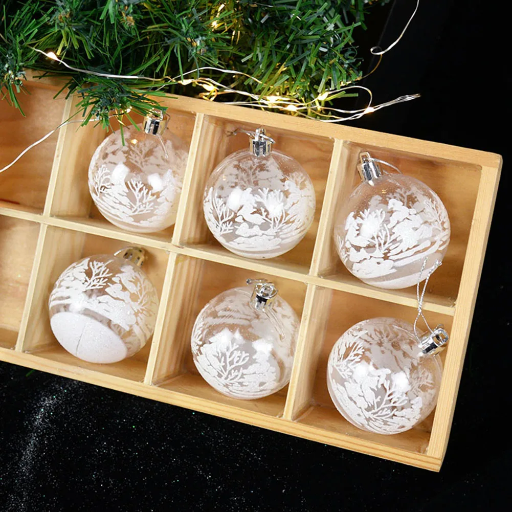 For Christmas Tree Fireplace Snowball Christmas Balls Bed End 6CM Ball Decoration High Quality Painted Transparent Mantelpiece