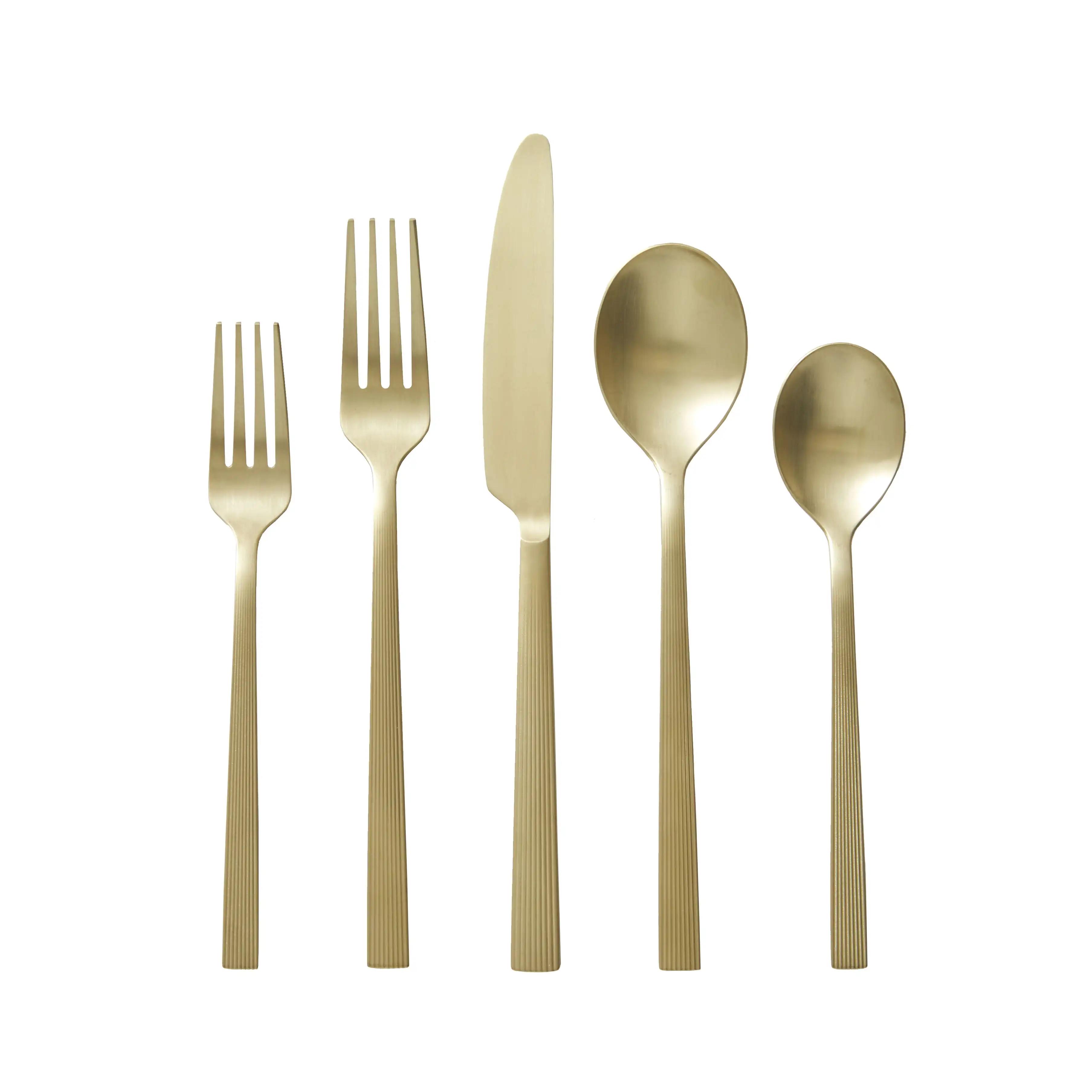 

River 20-Piece Gold Stainless Steel Flatware Set with Handles (Service for 4)