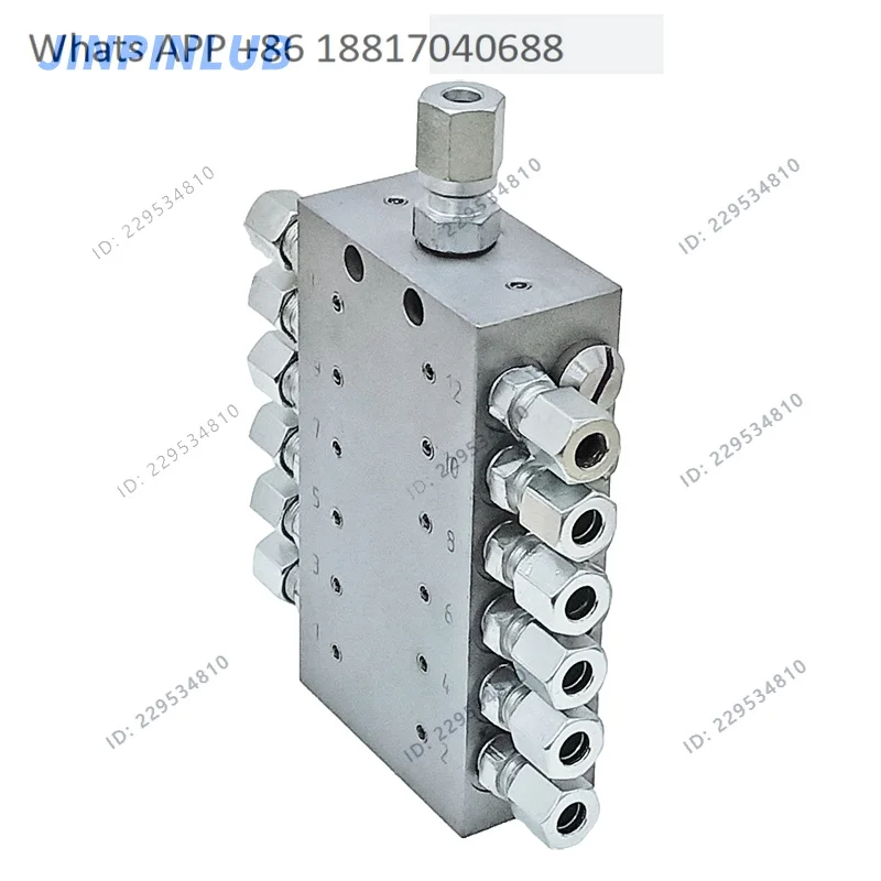 JPQA white zinc plated progressive distribution valve JPQA-12 (white zinc) inlet and outlet connection 6mm pipe
