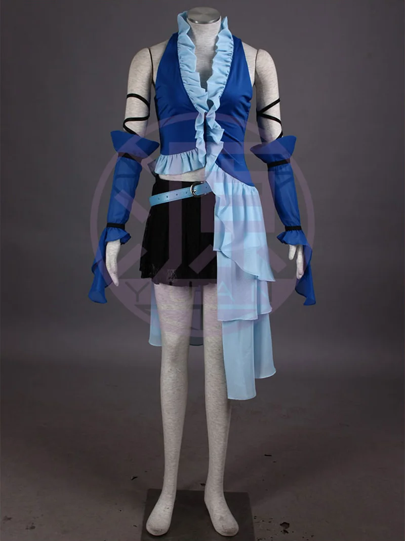 

Game FFX FINAL FANTASY X Yuna 3rd Generation Cosplay Costumes Women Dresses Skirt Diva Uniform Halloween Carnival Party Suit