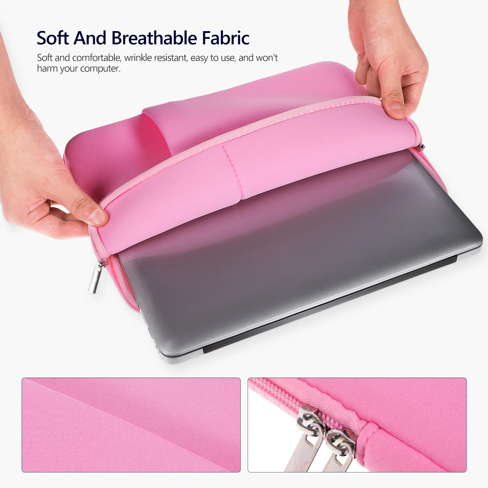 

13-Inch Laptop Sleeve Bag With Pocket Durable Thickened Protective Case Tablet Notebook Two-Way Zipper Carry Work Bag For