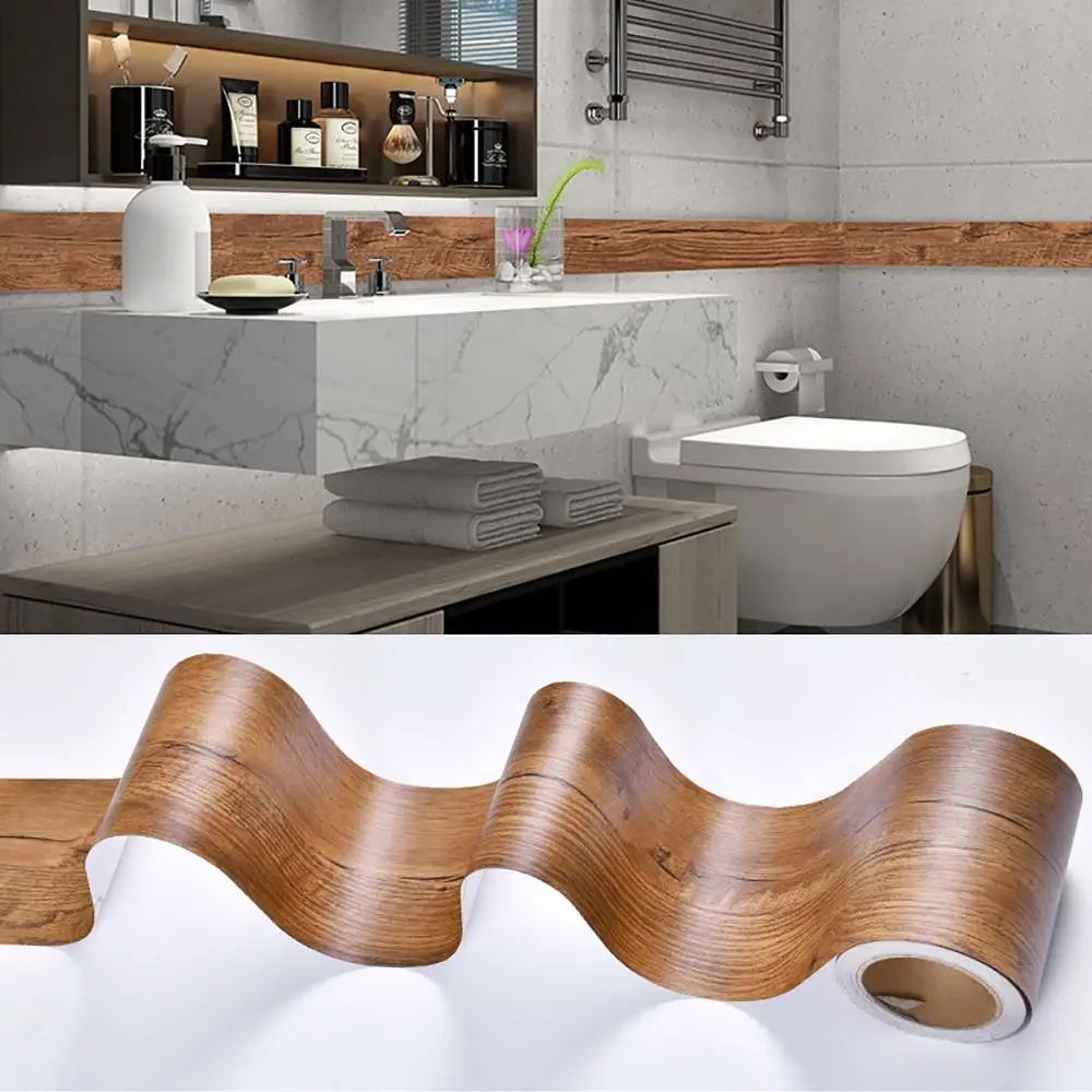 

10 м/рулон, домашний декор, подоконник, линия талии, обои, водостойкая деревянная волновая линия, ПВХ, дверная рама, настенная рамка, наклейка