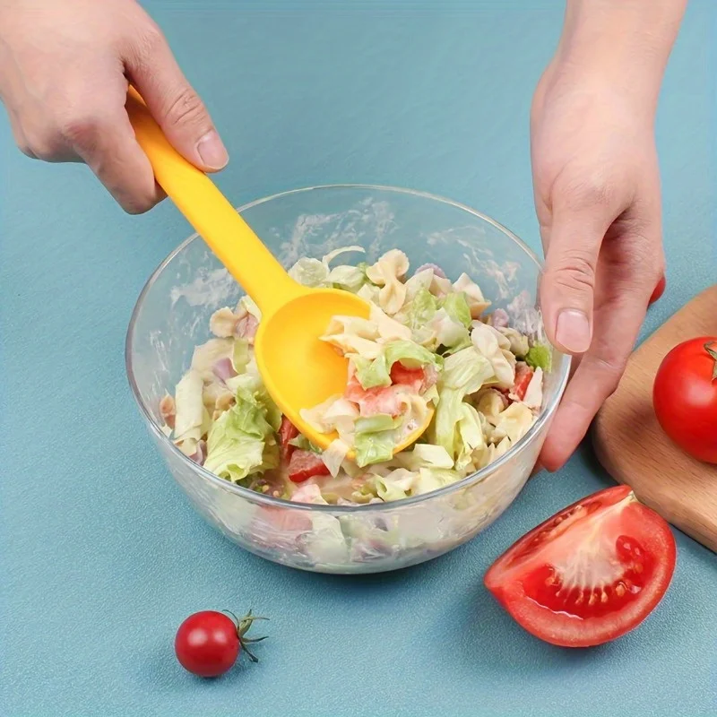 5pcs Spoon, Silicone Mixing Spoon, Serving Spoon for Kitchen Cooking, Kitchen Utensils Serving Spoon, All-in-one Salad Spoon
