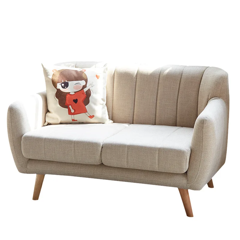 

Nordic bedroom balcony double sofa two-person three-person two-person simple living room small apartment fabric sofa
