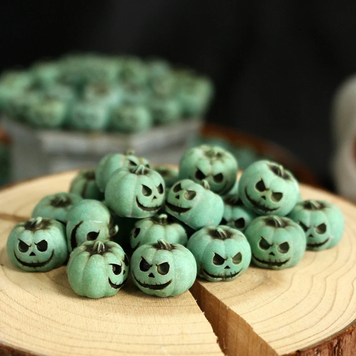 40/60 Pcs Halloween Mini Resin Figurines Pumpkin Skull Fairy Garden Micro Landscape Plant Desk Outdoor Decor