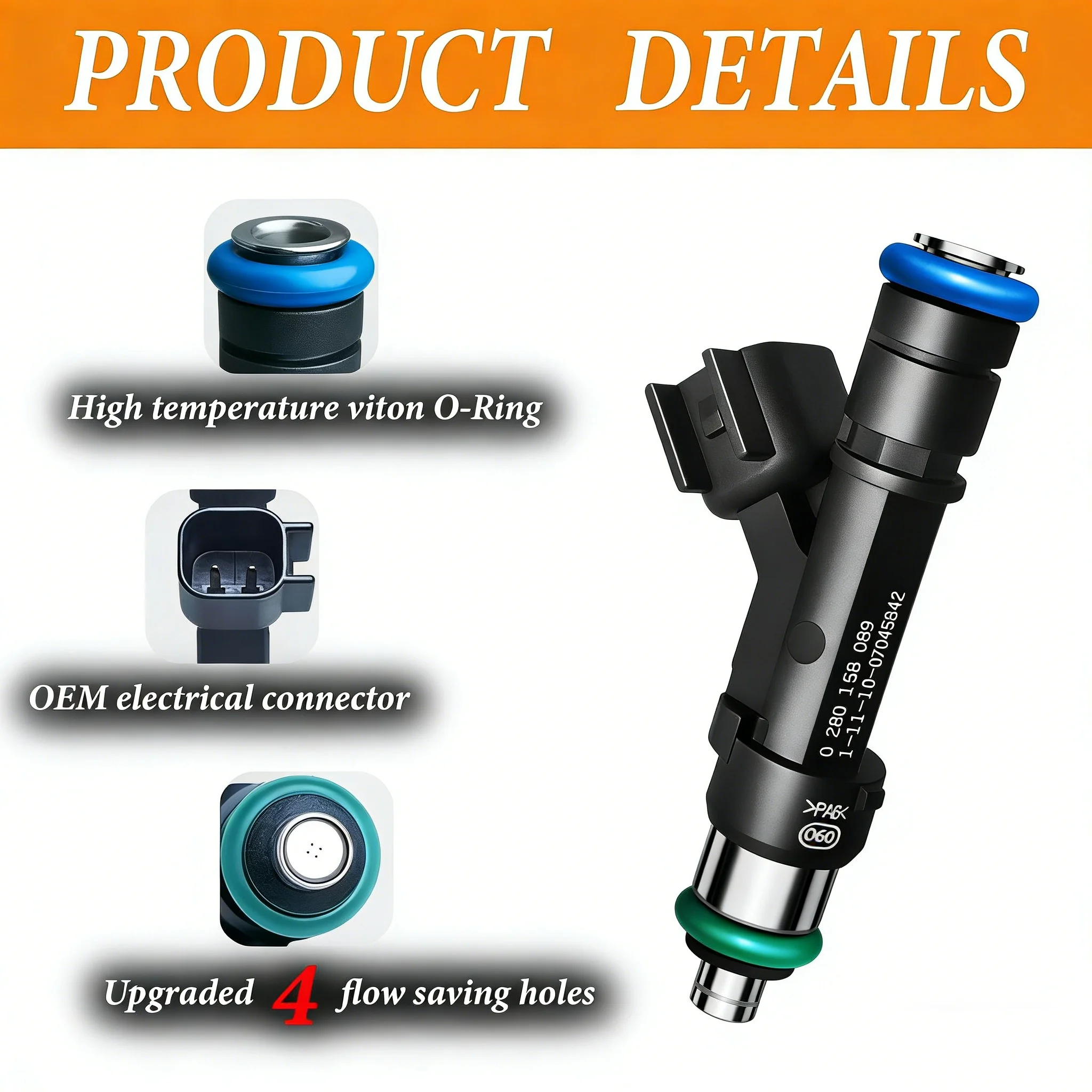 Set of 8 Fuel Injector 0280158089 0-280-158-089 82211195 6W7Z9F593AA FJ958 for Ford Crown Victoria Lincoln Town Car 2006-2011