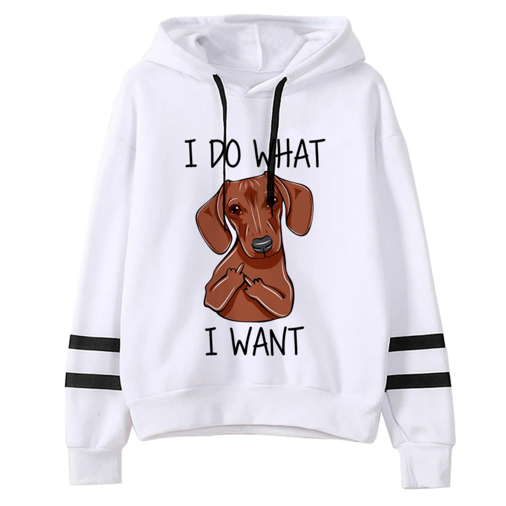 Dachshund hoodies women gothic 90s vintage y2k aesthetic Hooded Shirt female 90s clothes