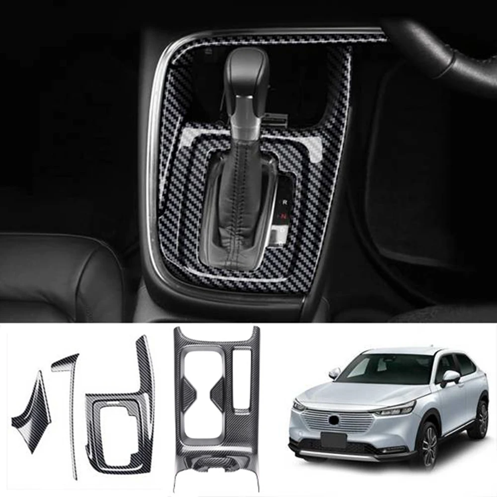 Car Center Console Cup Holder Gear Panel Decoration Cover Trim Stickers for -V Vezel 2021