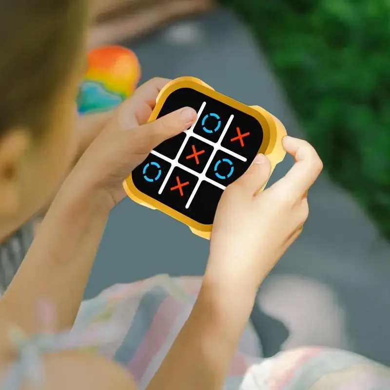 Tic Tac Toe Bolt Game, 3-in-1 Handheld Puzzle Game Console, Portable Travel Games for Educational and Memory Growth