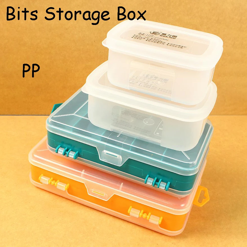 PP Multi-compartment Parts Box Removable Electronic Tools Components Box Small Screws Classification Transparent Plastic Box