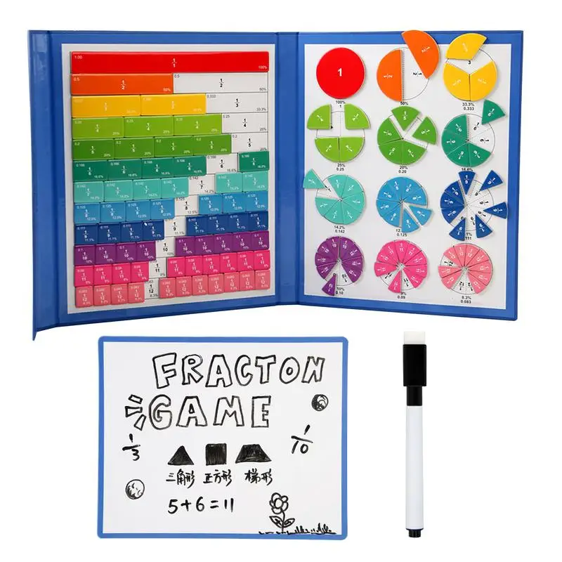 Fraction Manipulatives Class Set Kids Magnetic Educational Puzzle Fractions Strips Math Games Classroom Teaching Tools For