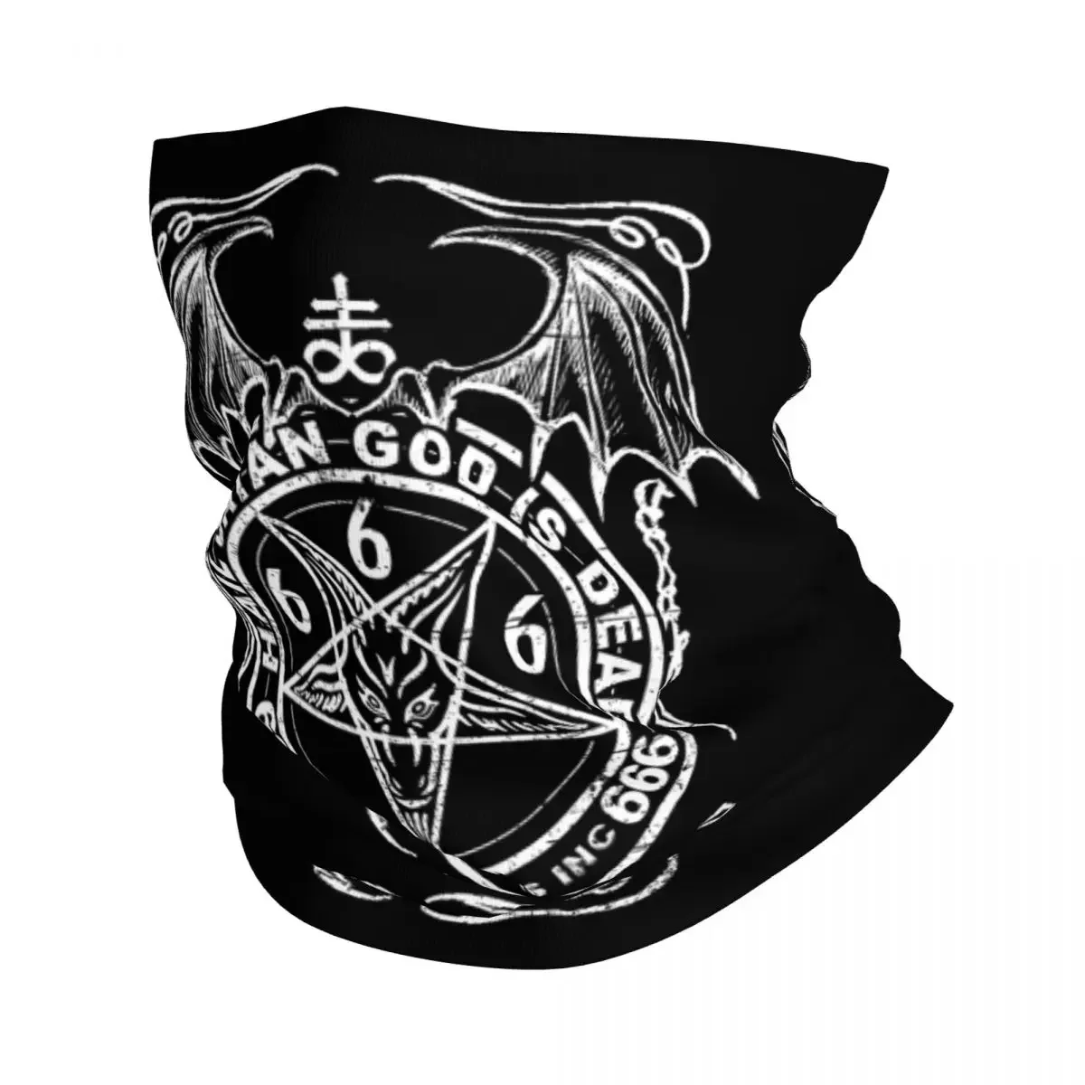 Hail Satan Pentagram Occult Magic Bandana Neck Gaiter for Ski Hunting Men Women Wrap Scarf Devil Baphomet Balaclava Warmer