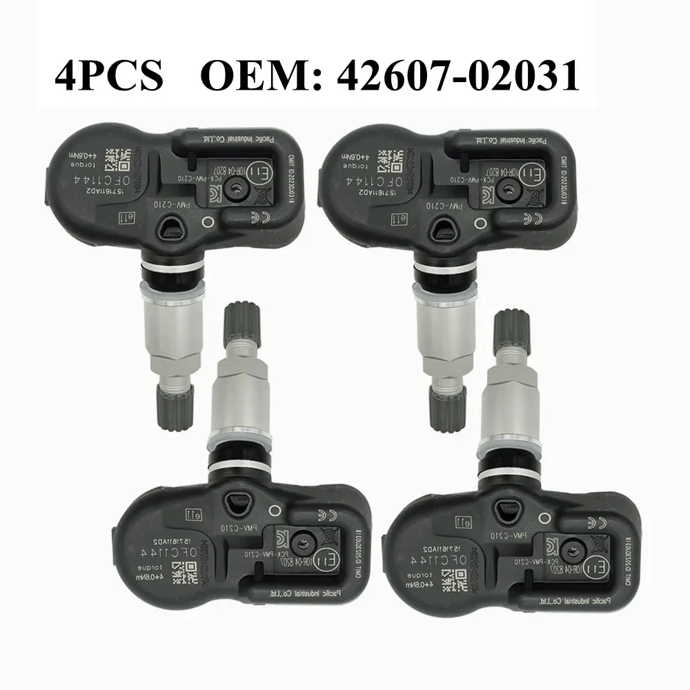 

4Pcs 42607-02031 42607-30070 42607-02030 PMV-C210 433MHz TPMS Tire Pressure Sensor For TOYOTA Avensis Auris RAV4 Yaris Verso