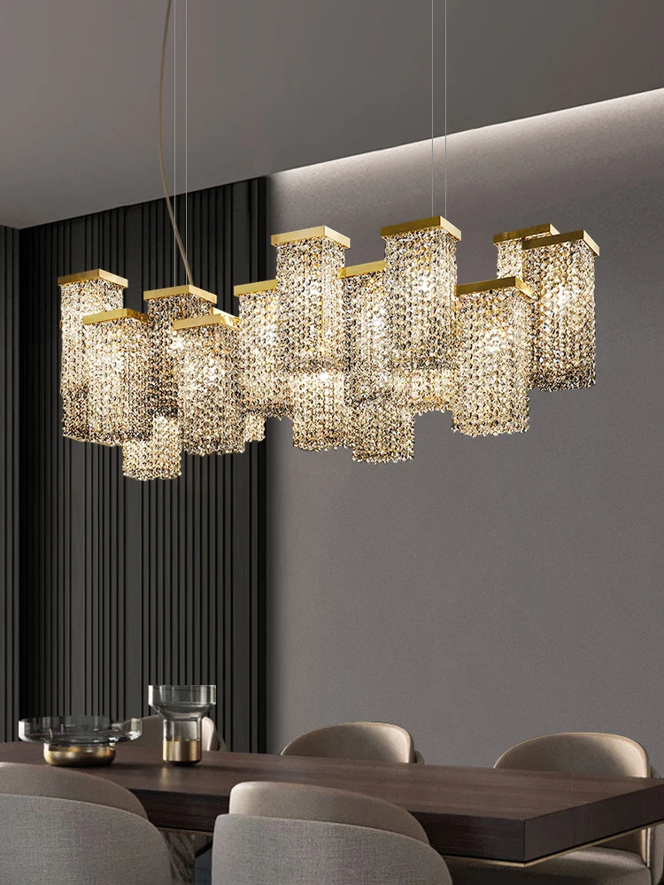 Italy Designer Luster K9 Crystal Pendant Lamp Modern Luxury Living Dining Room Chandelier Lighting Bar Villa Island Hanging Lamp