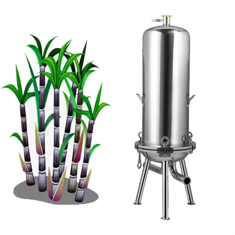 Stainless Steel 304 316L Five Cartridge 40'' Filter Housing with 10000L Flow Rate Sugarcane Juice Filter Purification Food Grade