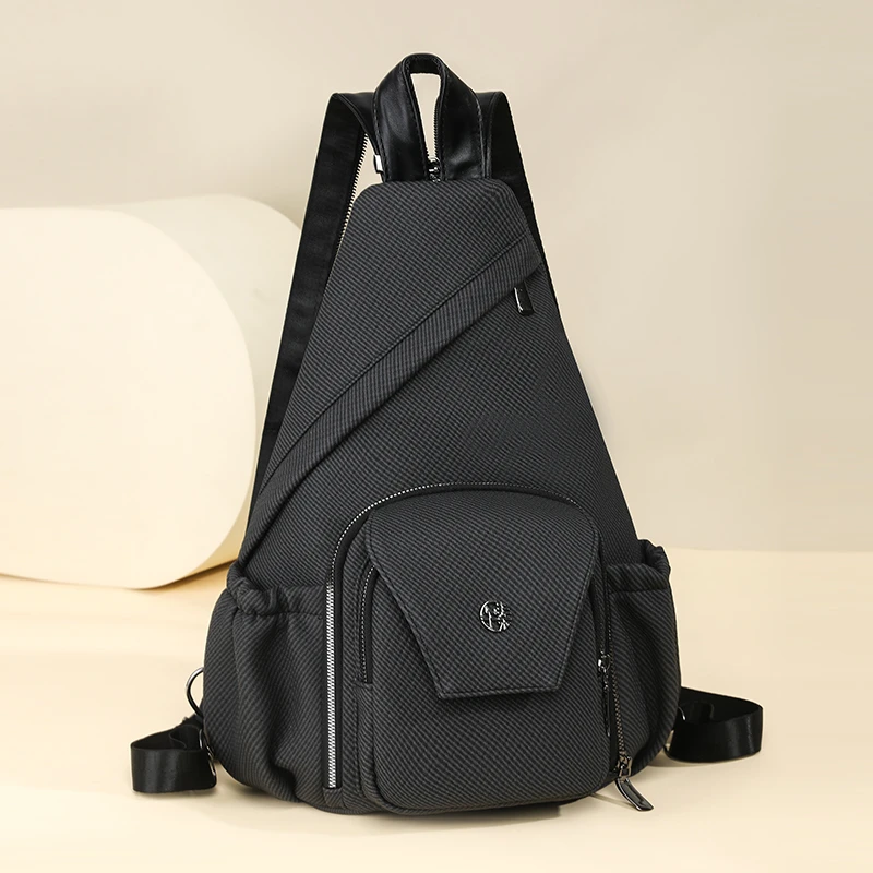 2026 New Trendy Sling Bag for Women Lightweight Nylon Crossbody Backpack with Multi-Pockets Casual Travel Versatile Chest Bag