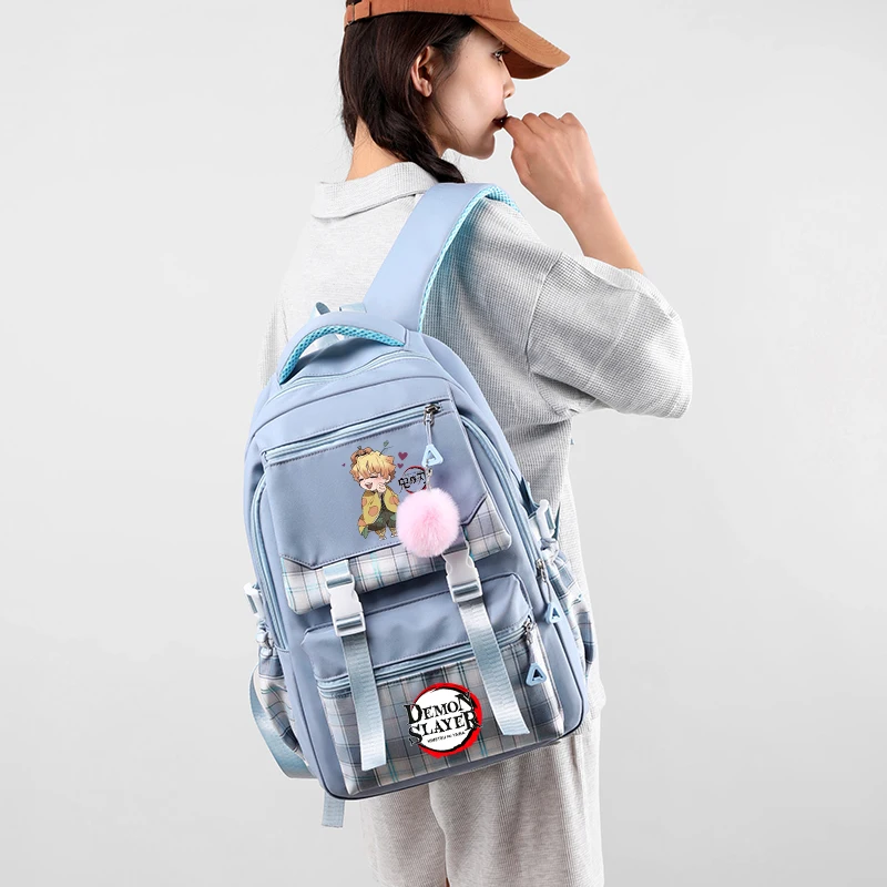 Anime Demon Slayer Backpack for Girl Boy Anime Printed Bookbag Women Bag Student Teenager Children Knapsack Schoolbag Rucksack