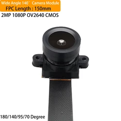 OV2640 CMOS 2MP Camera Module Wide Angle 140 Degree 1080P HD High Resolution Distortionless 150mm FPC length With 3.6mm Lens