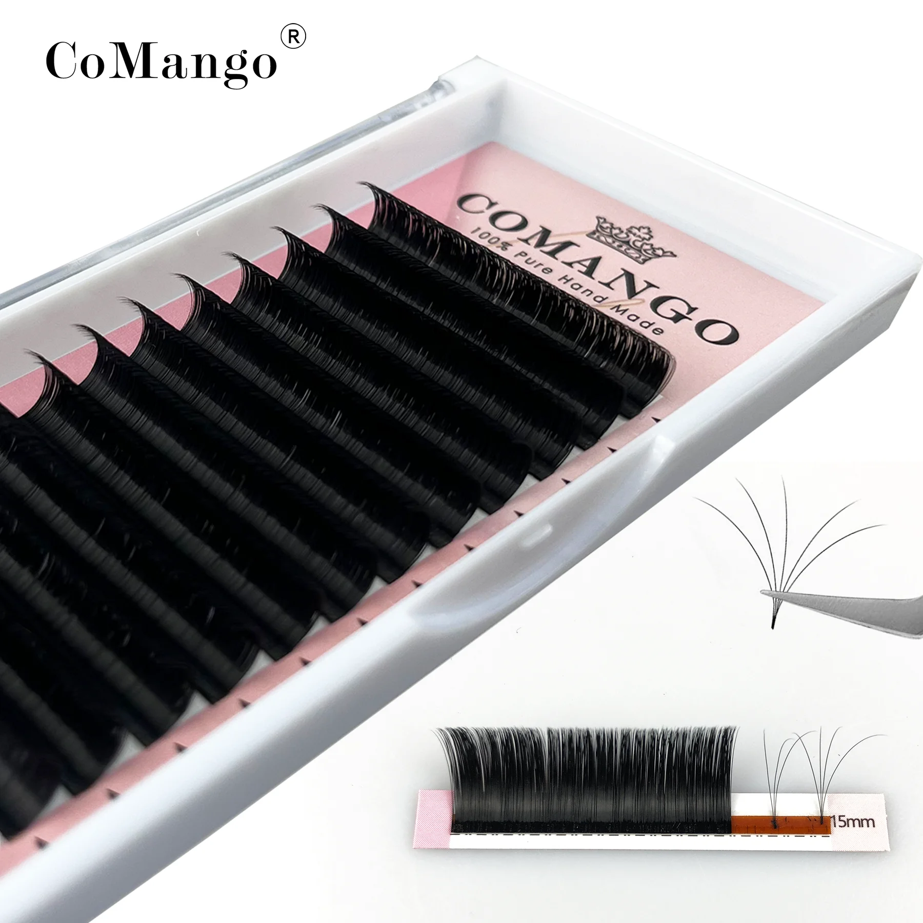 Comango Easy Fan Lashes Faux Mink Eyelash Extension Fast Bloom Automatic Flowering Self-Making Volume Soft Natural Makeup Beauty