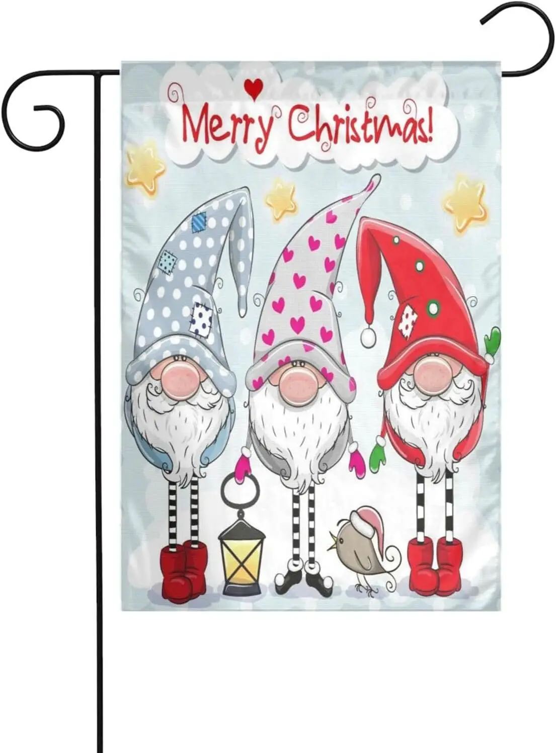 Garden flag,Gnome christmas Flag Welcome Outdoor Snow Garden Yard Flags for Winter Christmas Seasonal Outside Outdoor House Deco