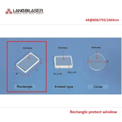 Protect Window For Diode Laser Stack With Chamfer / With AR@755/808/1064nm Film Coated