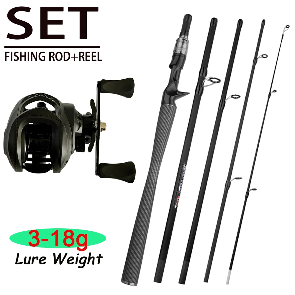 

Комбинированная катушка и удочка для приманки, 1,8/2,1 м, 4/5 секций, удочки и высокоскоростные катушки для приманки 7,2:1, вес приманки 3 г-18 г