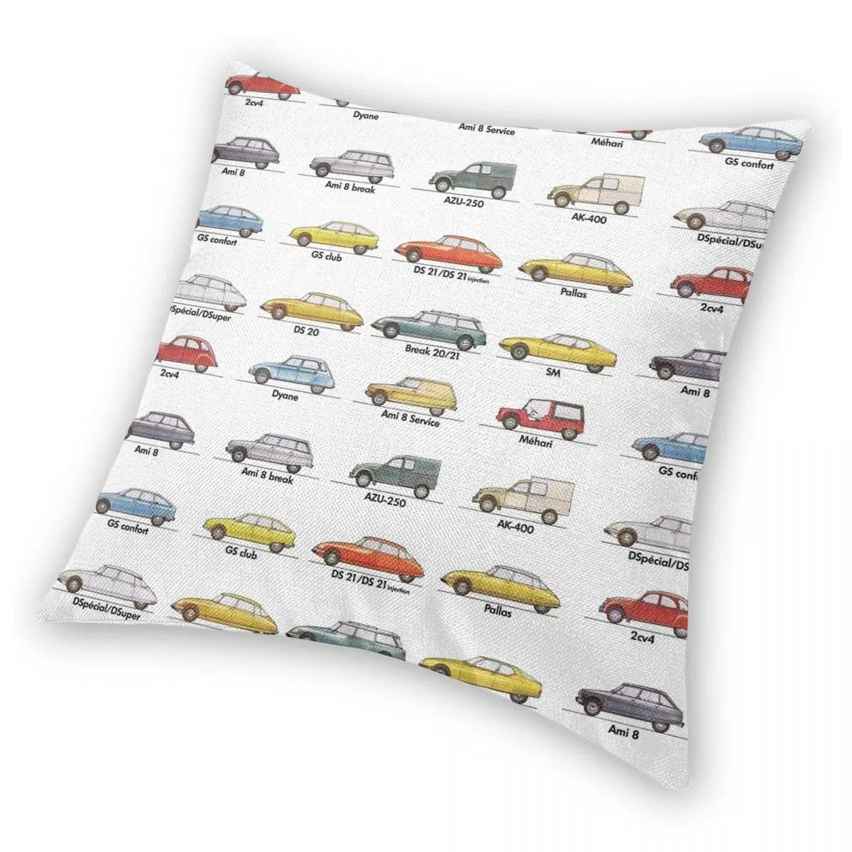 CITROEN RANGE DS 2CV Square Pillowcase Polyester Linen Velvet Printed Zip Decorative Car Cushion Cover