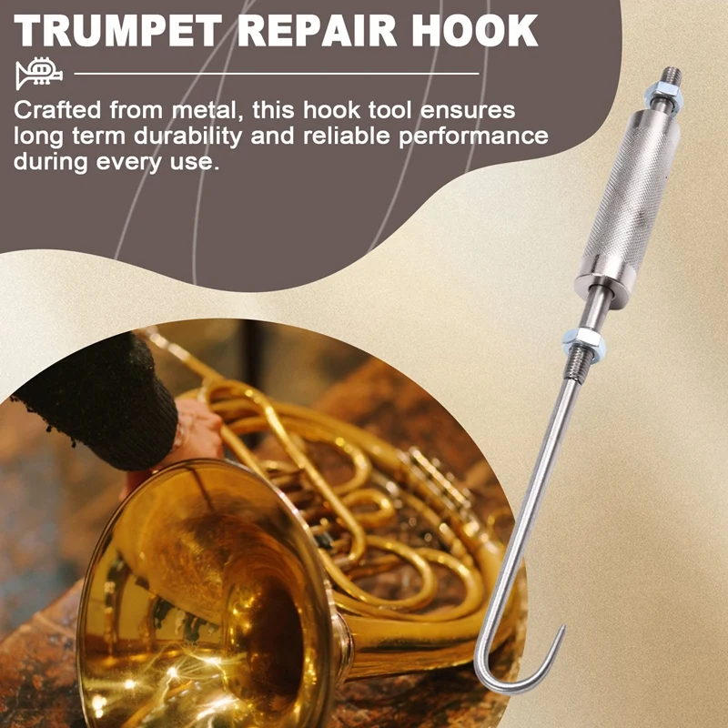 Trumpet Repair Tool Brass Instrument Repair Tool Tuning Slide Puller Remover Polishing Bracket Puller Tool for Flute Sax-FS view 6