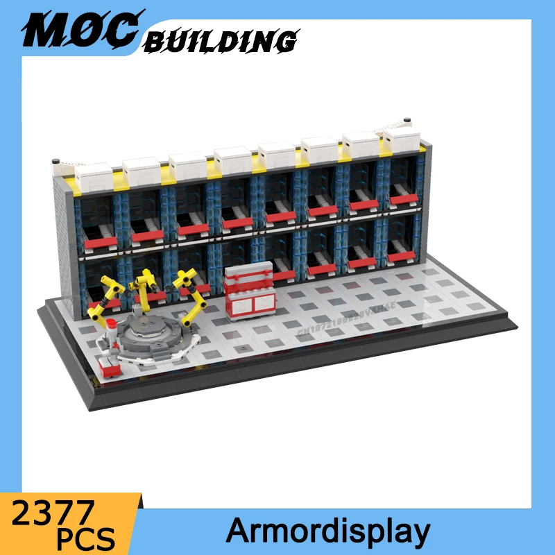 

Модель сцены фильма Armordisplay Stand MOC, строительные блоки, коллекция, витрина, броня, самодельные сборные кирпичи, игрушки для взрослых, рождественский подарок