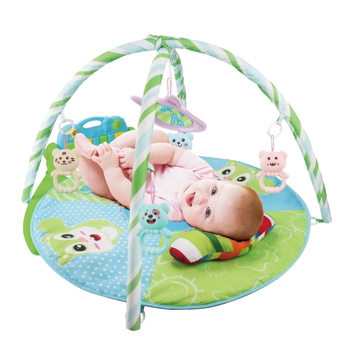 Tapis de jeu rond avec pédale musicale pour bébé de 0 à 2 mois, jouet pour filles de 0 à 2 mois, tapis de jeu sans stier