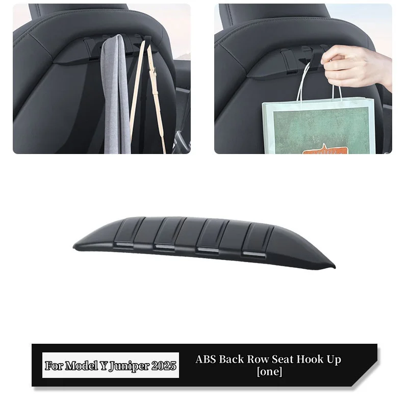 ABS Foldable Hidden Seat Back Headrest Storage Hook Rack For Tesla Model Y Juniper 2025 Front Seat Backrest Car Accessories