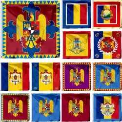 Romania President Queen Royal Standard 1867 Flag 4X4FT 120x120cm Prince Banner 21X21CM