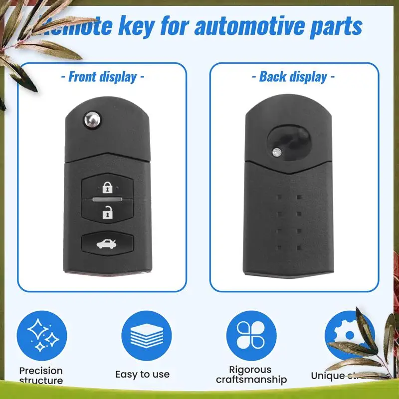 

Portable Car Smart Remote Key 3 Buttons 80-Bit 63 Chip Car Key Fob Fit For MAZDA 2 3 5 6 RX8 MX5 433Mhz