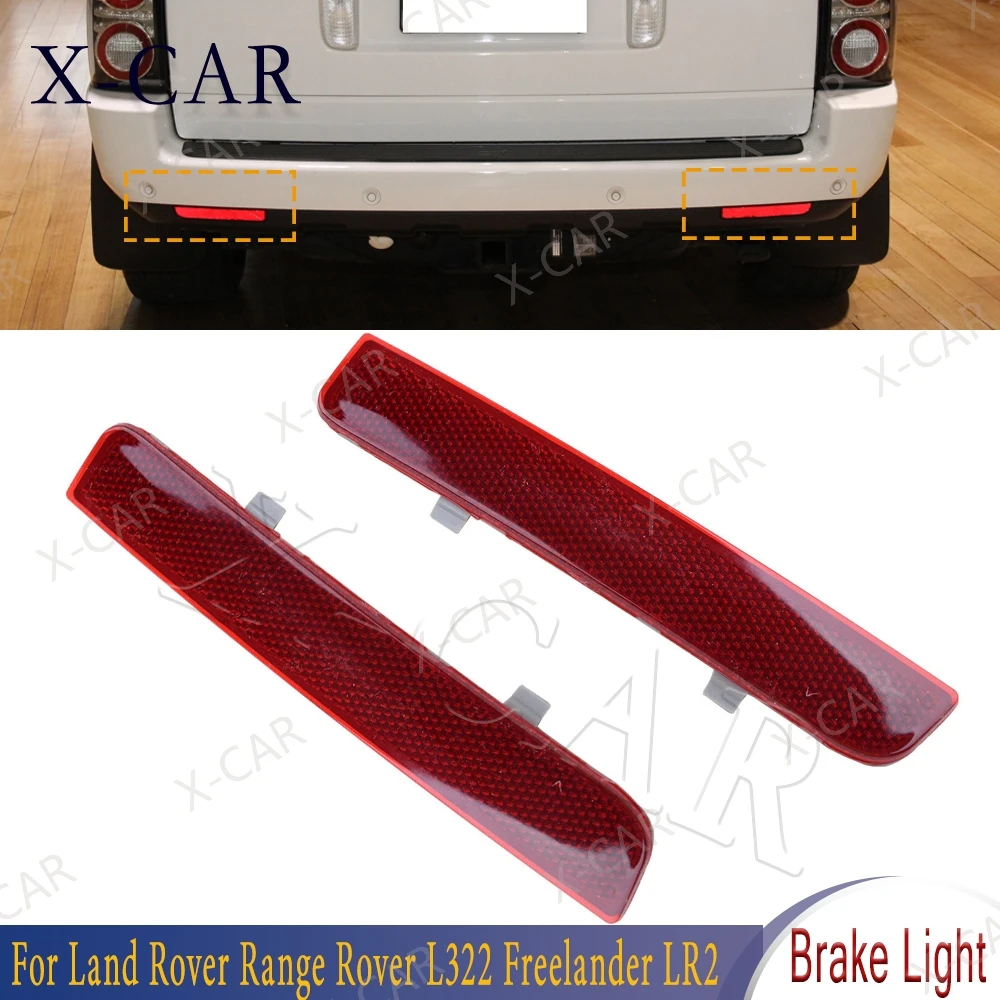 Para Land Rover Range Rover L322 2003-2012 Freelander 2 LR2 2008-2013 LR 006348   LR LR 006349   Lámpara de luz de freno con reflector de parachoques trasero