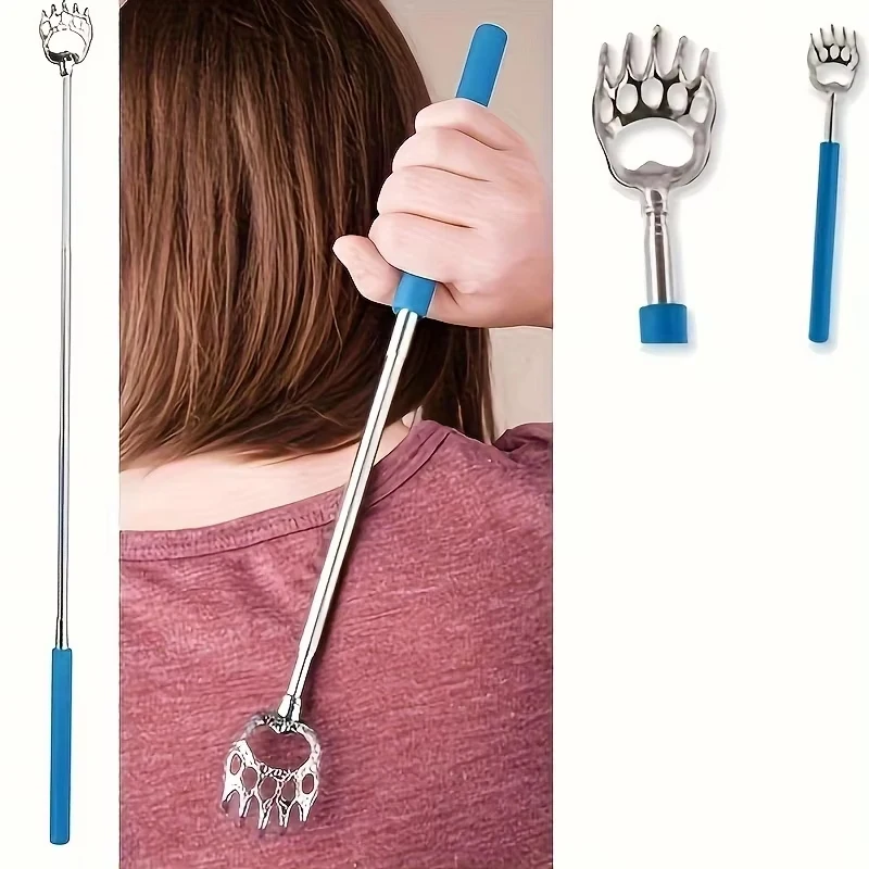 1pcs Bear Claw Stainless Steel Itching Massager No Need For Manual Labor Stainless Steel Retractable Itching Device