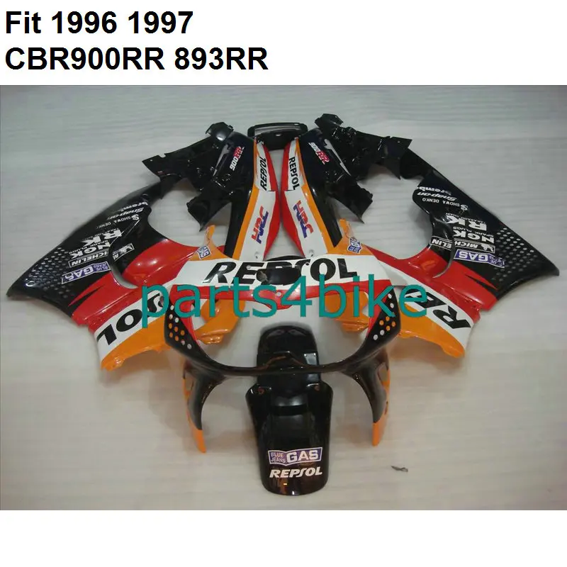 Fairing kit for Honda orange black CBR900RR CBR 893RR 1996 1997 fairings CBR 893 96 97 LM2