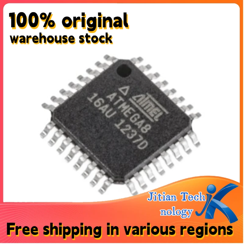 10PCS 100% new ATMEGA8-16AU ATMEGA8 QFP32 Microcontroller Channel direct sales
