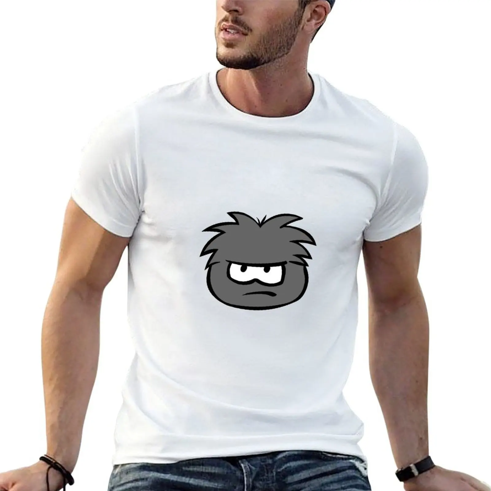 

black puffle T-Shirt t shirt for man man t shirts cotton T-Shirt