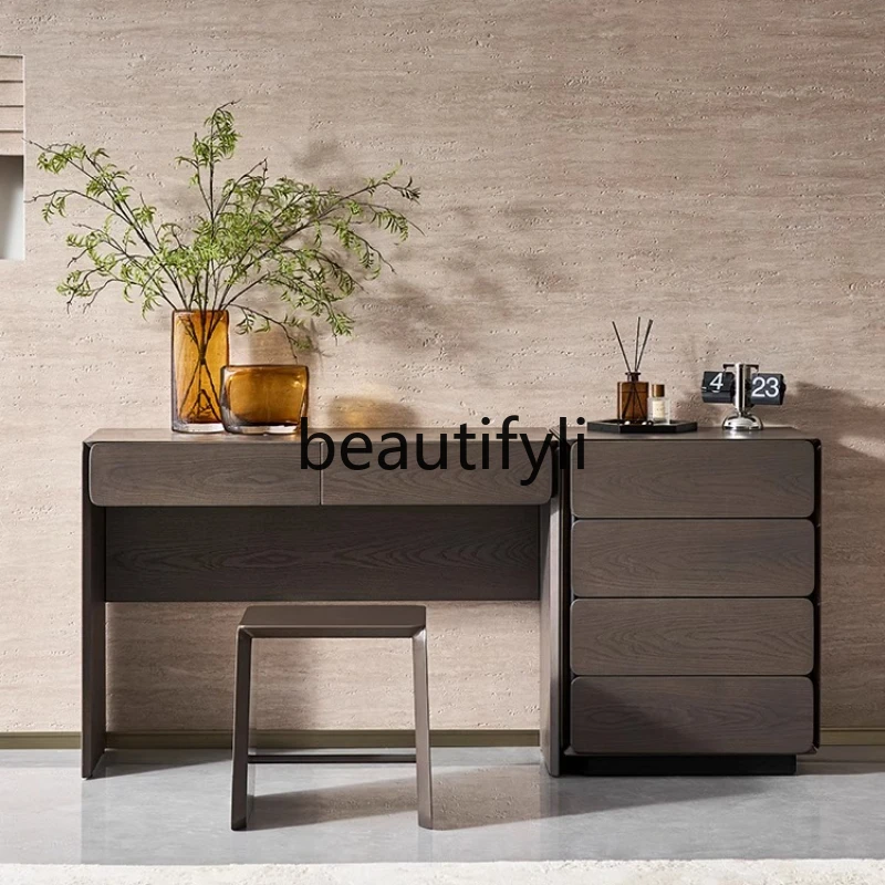Tocador minimalista italiano y cómoda, mesa de maquillaje moderna y sencilla para dormitorio pequeño y apartamento
